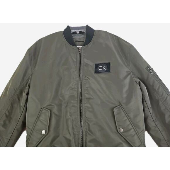 Calvin Klein ~Men's Size M~ Olive Green Full Zip Bomber Jacket Coat NEW. - Picture 14 of 16